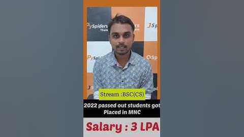 BSC (CS) student placed with 3 LPA | QSPIDERS THANE | ALOK PANDEY
