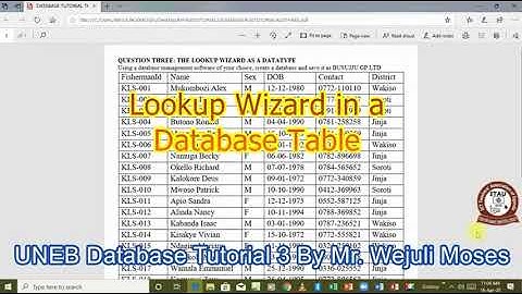 Pass Databases at Uneb Lesson 3 By Wejuli Moses - ITAU Elearning