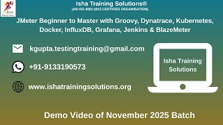JMeter Beginner to Master Demo Video on 10th November 2025. WhatsApp us on +91-9133190573 to enroll