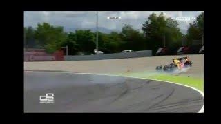 GP2 Crash - Antonio Giovanazzi / Sean Gelael - Catalunya Sprint Race 2016