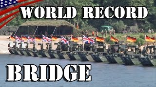 German & British M3 Amphibious Rig - New World Record by building 1100 ft Bridge -M3水陸両用自走架橋車 世界新記録