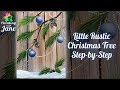 Little Rustic Christmas Tree - Step by Step Acrylic Painting on Canvas for Beginners