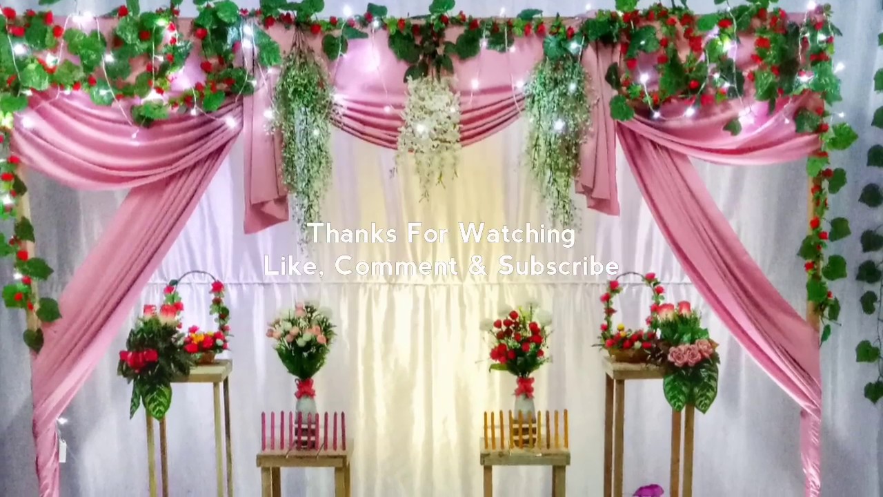  DIY  Dekorasi  backdrop acara di rumah Tunangan  Akad Nikah 