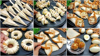 6 Unique Easy Snacks Recipes | Evening Snacks Recipes | Bread Snacks | New Recipe | Potato Snacks