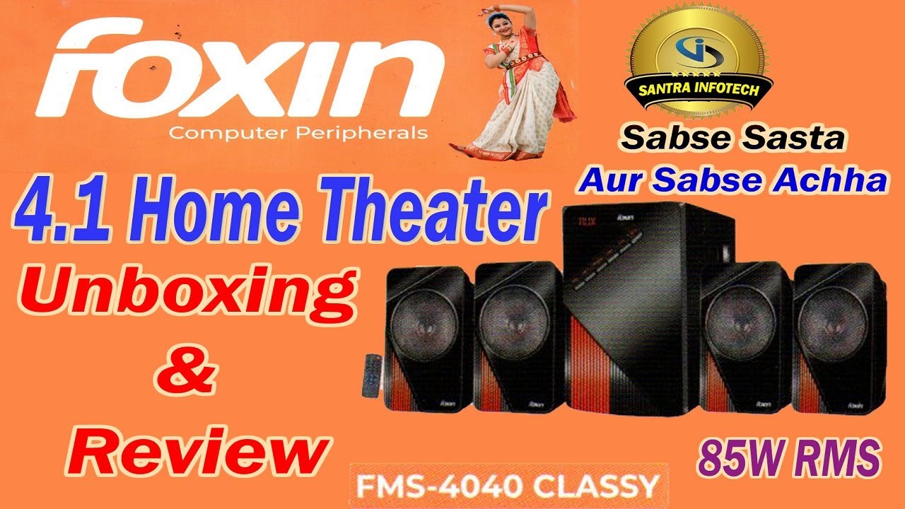 FOXIN 4.1 HOME THEATER (FMS 4040 CLASSY)  UNBOXING & TESTING REVIEW