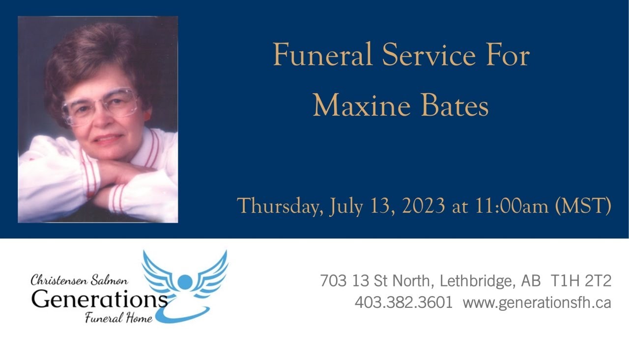 Funeral Service for Maxine Bates - YouTube