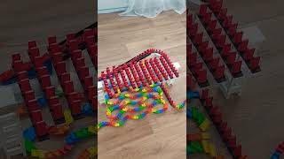 Crazy Domino Pivot Track Trick #shorts #domino #satisfying #fyp