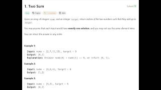 TWO SUM Leetcode Problem
