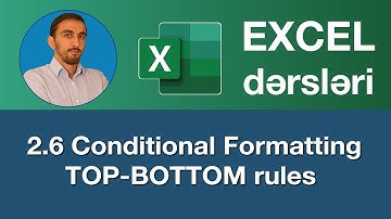 Excel dərsləri - 2.6. Excel Şərtli formatlama №2 | Excel Koşullu Biçimlendirme