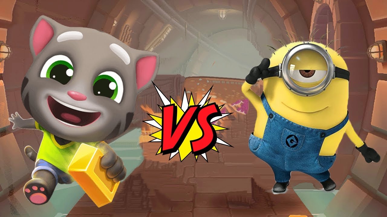 Talking Tom Gold Run vs Minion Rush Gameplay Walkthrough My Talking Tom ...
