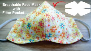 How To Make A Face Mask | Easy To Breathe Face Mask With Filter Pocket