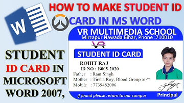How to make a Id Card Design in Microsoft Word With Barcode