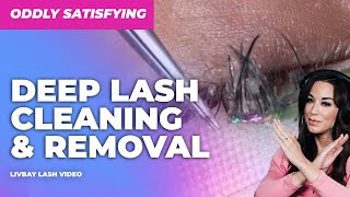 Oddly Satisfying Deep Lash Cleaning  Full Lash Removal