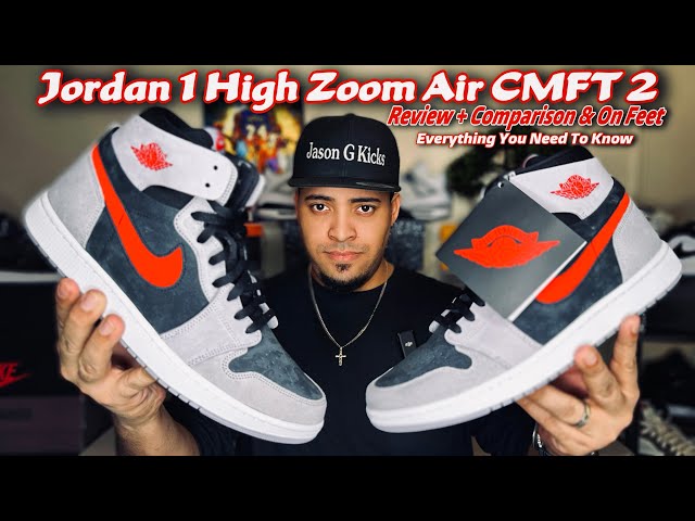 Air Jordan 1 High Zoom Comfort 2 Fire Red Cement Grey