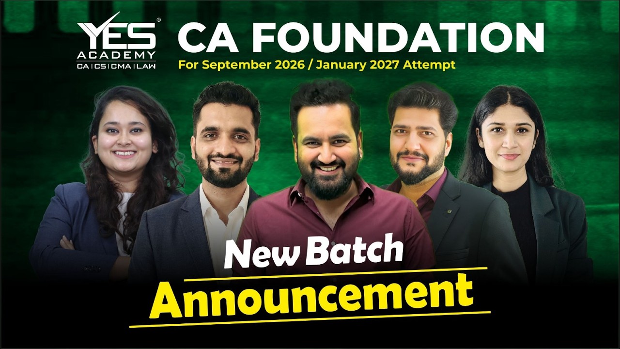 CA Foundation New Batch Announcement | Sept'26/Jan'27 Attempt | Team ...