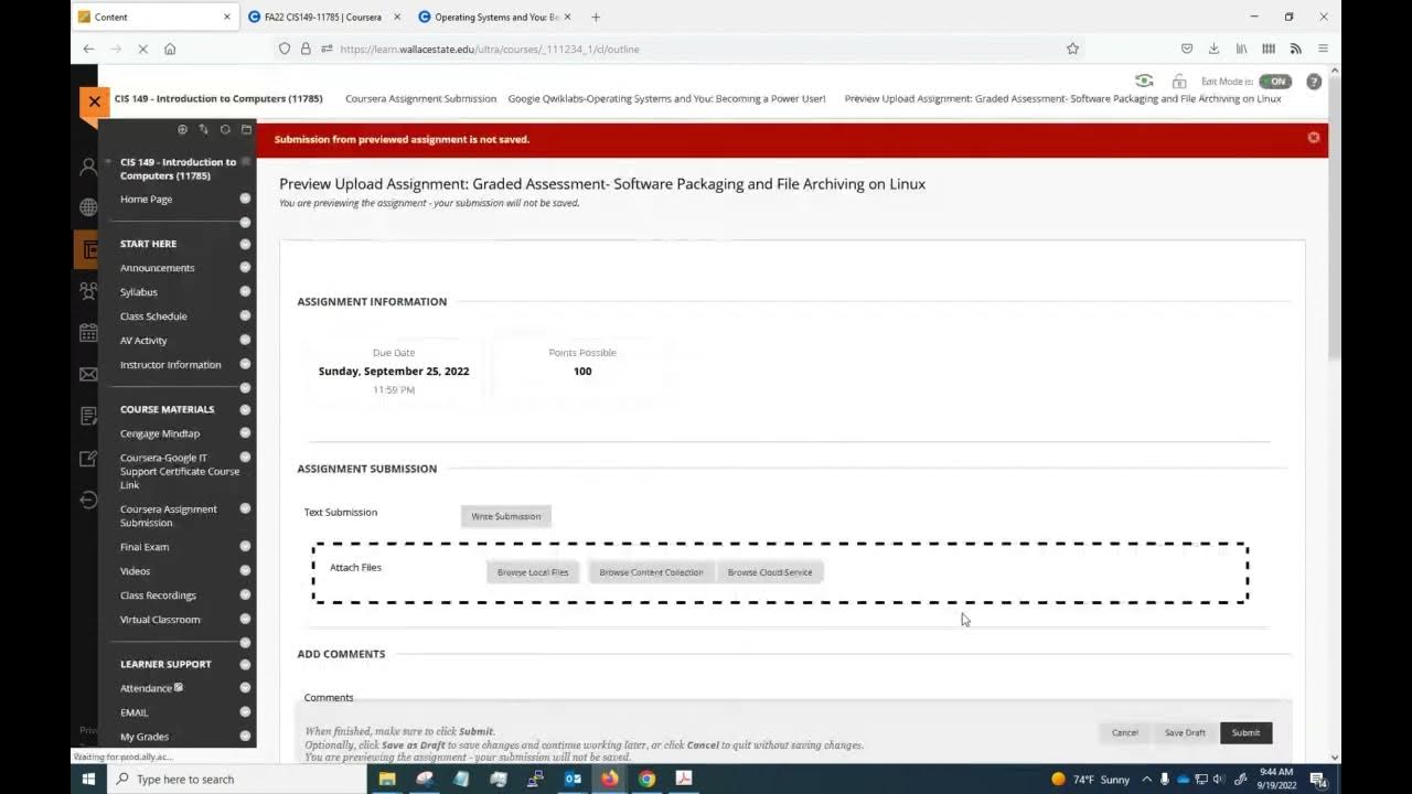 how to submit programming assignment in coursera