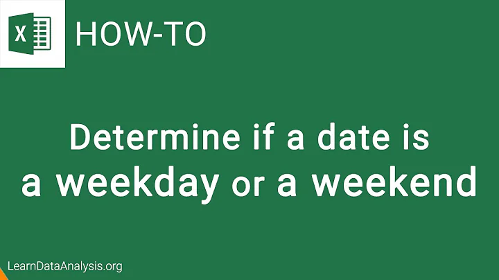 Determine if a date is on a Weekday or Weekend in Excel