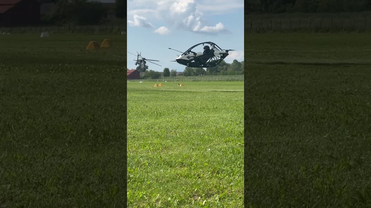 Jetson ONE sharing the airspace with the mighty Leonardo AW129 Mangusta gunship