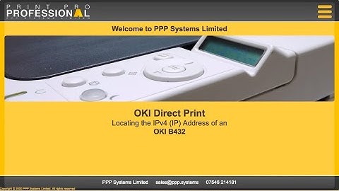 Locate IPv4 address of OKI B432 for PPP Direct Print