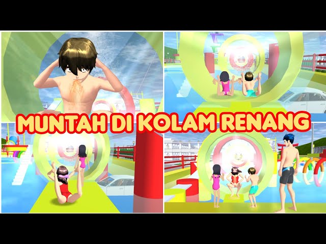 MUNTAH DI KOLAM RENANG ??  || VLOG KING HAPPY FAMILY || SAKURA SCHOOL SIMULATOR class=