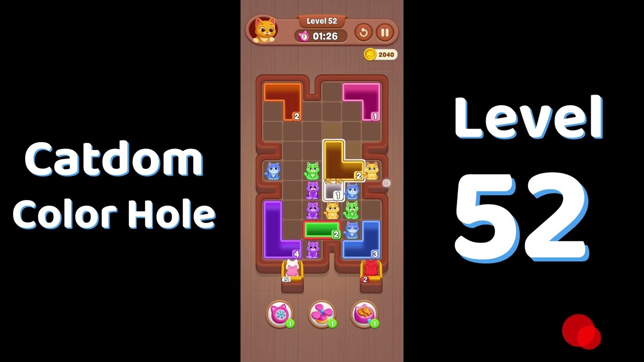 Catdom Level 52 walkthrough | Color Hole 🐱🕳️| Solutionguruji