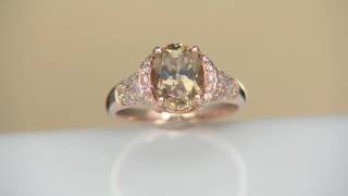 3.00 ct Csarite & 1/2 cttw Diamond Ring 14K Gold on QVC