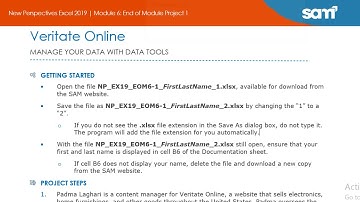 New Perspectives Excel 2019 | Module 6: End of Module Project 1 #newperspectives #module6 #EOM1