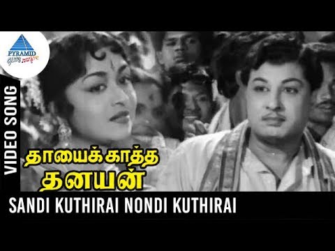 Thayai Katha Thanayan Old Movie Songs  Sandi Kuthirai Nondi Kudhirai Video Song  MGR  Saroja Devi