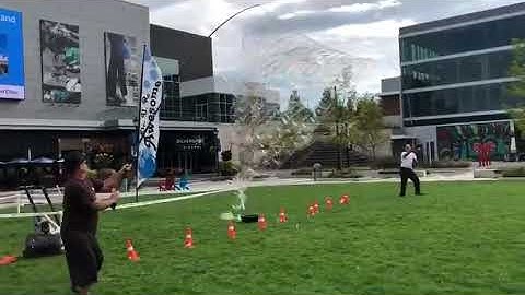 Guinness world record. Biggest Soap Bubble Net