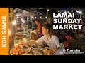KOH SAMUI 4K - Lamai Beach Sunday Market - Just the food - Thai Street food - Koh Samui, Thailand