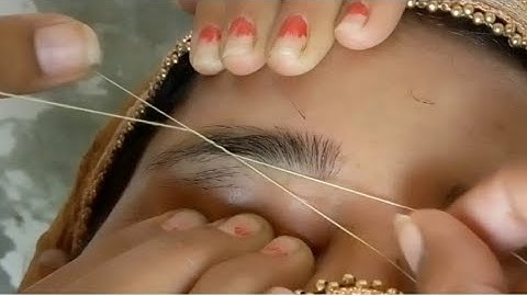 Thik to thin eyebrows threading tutorial for beginners/ Arch shape of eyebrows threading /
