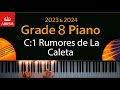Capture de la vidéo Abrsm 2023 & 2024 - Grade 8 Piano Exam - C:1 Rumores De La Caleta ~ Isaac Albeniz