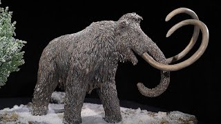 Sculpting mammoth diorama with airdryclay
