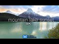 Mountain Lake Sunset Reflection (4K) 1 Hour Static Nature Scene / Screensaver | Banff National Park