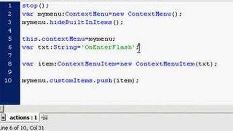On Enter Flash : 004 Custom Context (Right Click) Menu