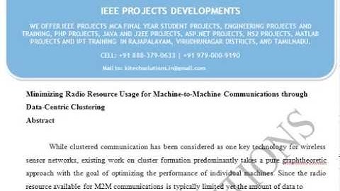 Minimizing Radio Resource Usage for Machine to Machine Communications through Data Centric Clusterin