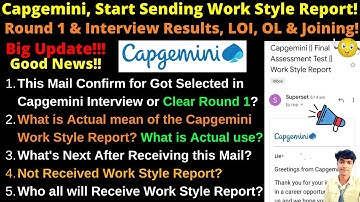🔴Capgemini Start Sending Personalized Work Style Report! What Does it Mean, OL, LOI & Joining Update