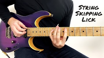 Multi technique lick - string skipping, sweep/economy picking, legato (with tab) | Licks - #13