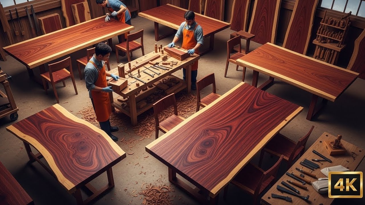 Inside a Premium Woodworking Factory  |  The Art of Redwood Furniture