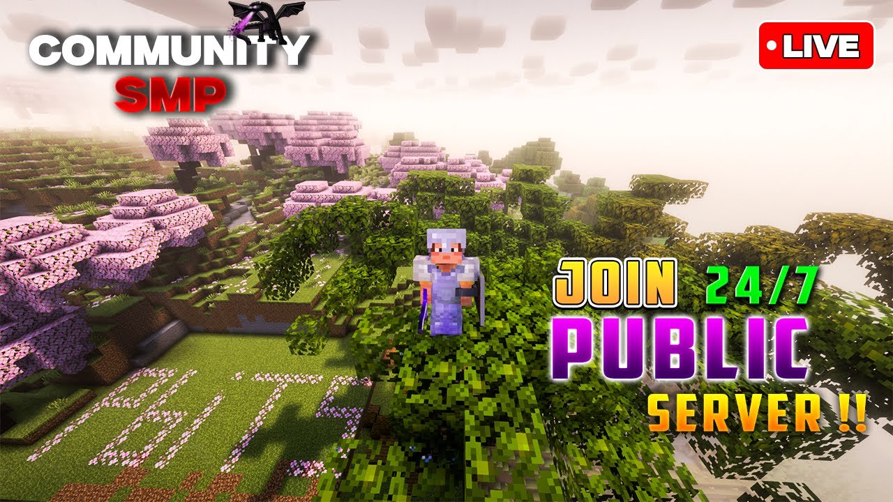 JOIN MY PUBLIC SMP 24/7 JAVA + PE SERVER ONLINE MINECRAFT LIVE # ...