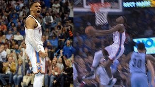 Russell westbrook's 18th triple double of season! grizzlies vs thunder