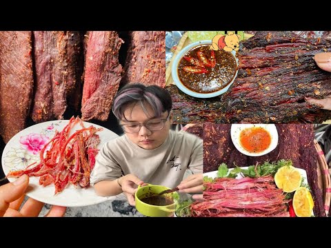 Video Thử ăn thịt trâu gác bếp của tiktoker Huyền Huho có... - youtube