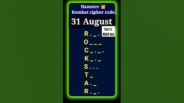31 Aug Hamster Kombat Daily Cipher Codes | Daily Cipher | #hamsterciphercodes
