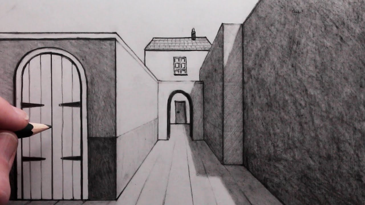 How to Draw Backgrounds for Beginners using 1-Point Perspective - YouTube