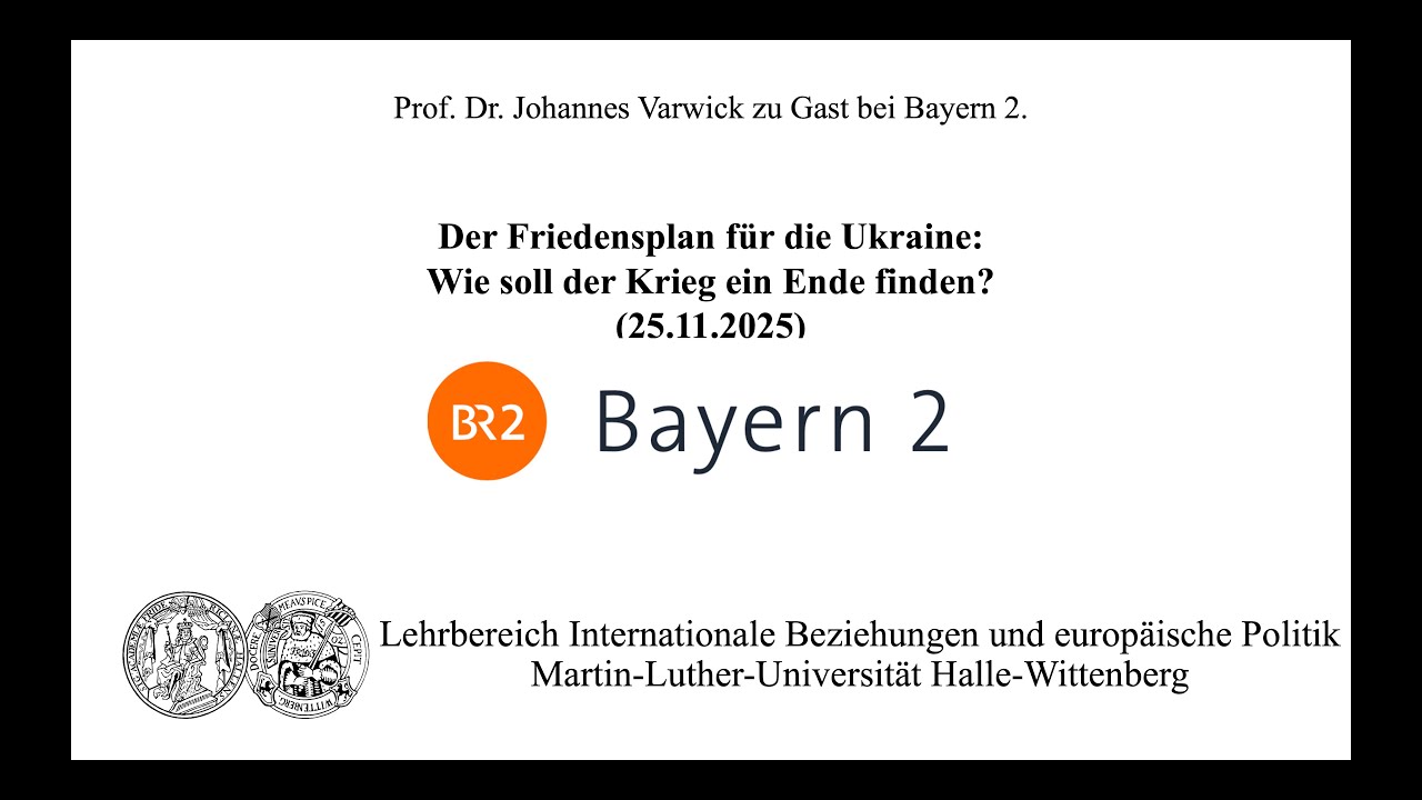 Prof. Dr. Johannes Varwick zu Gast bei Bayern 2