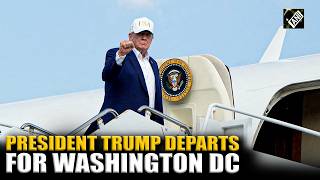 US President Trump departs for Joint Base Andrews, Maryland from Morristown Airport, New Jersey