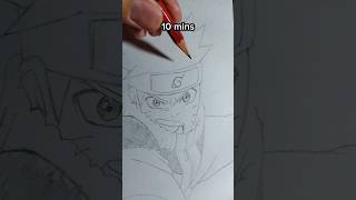 How to draw Naruto in 10 sec, 10 mins, 10 Hrs #shorts #drawing #art #naruto