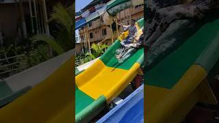 Would you go down this WATERSLIDE?! #shorts #trending #viral #waterslide #insane
