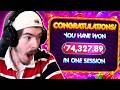 My Biggest WINNING SESSION Ever On Stream... ($75,000+ PROFIT)