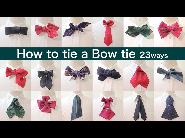 How to tie a Bow tie, direct angle!! 23ways [Summary version